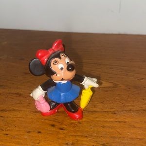 Vintage Bully Germany hand painted Minnie Mouse figure with purse & umbrella